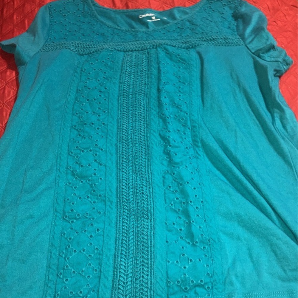 Teal blue top